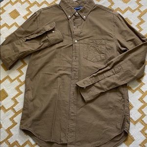 Khaki slim fit button down
